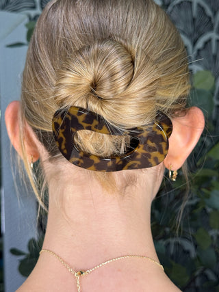 Flat Round Hair Clip Teleties – Tortoise – lifestyle