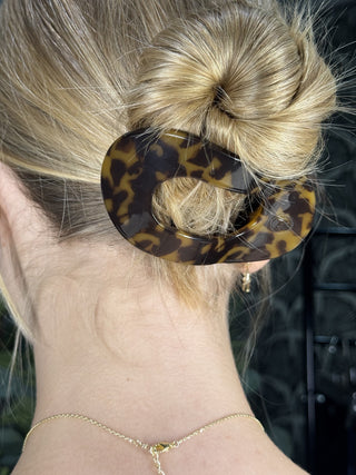 Flat Round Hair Clip Teleties – Tortoise – lifestyle