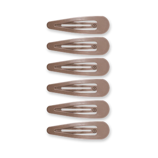 TELETIES Truly Taupe snap clips, 6 count, in taupe