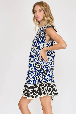 Umgee Floral Ruffled Cap Sleeve Tiered Dress - Just Believe Boutique