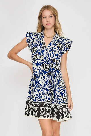 Umgee Floral Ruffled Cap Sleeve Tiered Dress - Just Believe Boutique