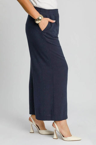 Umgee Full Size High Waisted Embellished Linen Pants Plus Size - Just Believe Boutique