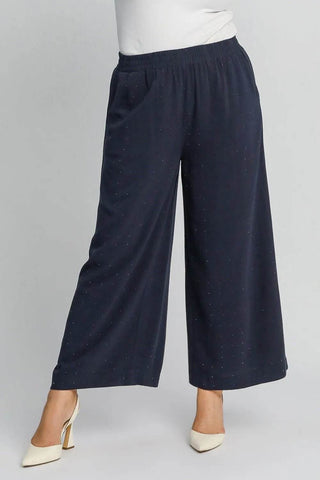Umgee Full Size High Waisted Embellished Linen Pants Plus Size - Just Believe Boutique