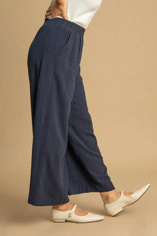 Umgee Full Size High Waisted Embellished Linen Pants Plus Size - Just Believe Boutique