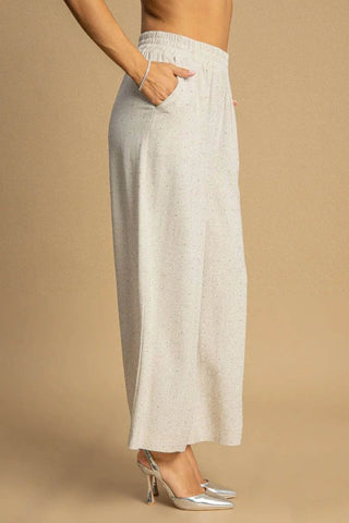 Umgee Full Size High Waisted Embellished Linen Pants Plus Size - Just Believe Boutique