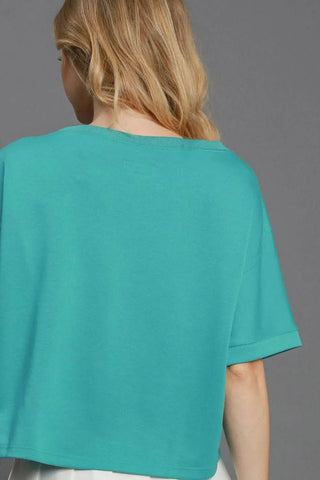 Umgee Full Size Lightweight Cropped Sweatshirt Plus Size - Just Believe Boutique