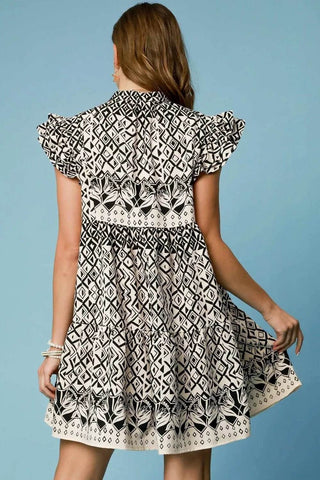 Umgee Full Size Mixed Print Mini Dress Plus Size - Just Believe Boutique