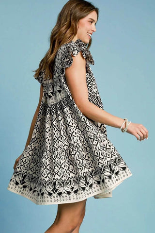 Umgee Full Size Mixed Print Mini Dress Plus Size - Just Believe Boutique