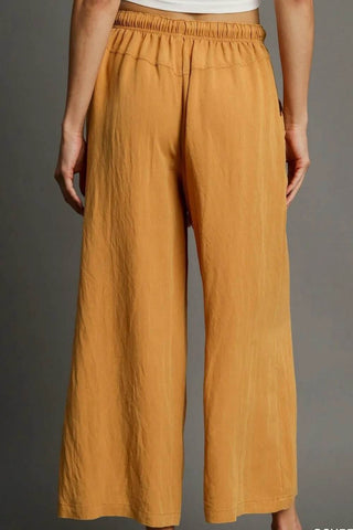 Umgee Full Size Rope Drawstring Wide Leg Pants Plus Size - Just Believe Boutique