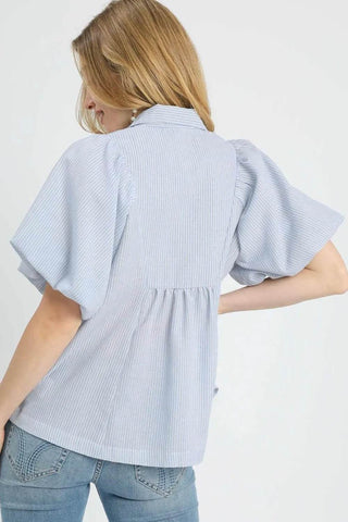 Umgee Smocked Puff Sleeve Blouse - Just Believe Boutique