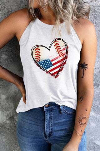 US Flag Heart Graphic Tank - Just Believe Boutique