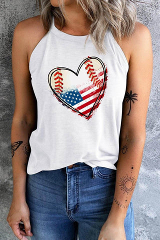 US Flag Heart Graphic Tank - Just Believe Boutique