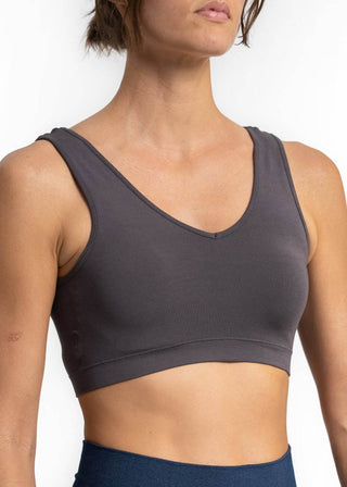 V-Neck Bra: CHARCOAL - Just Believe Boutique