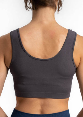 V-Neck Bra: CHARCOAL - Just Believe Boutique