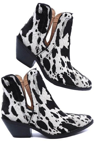 Western Cut Out Animal Hair Booties - Just Believe Boutique