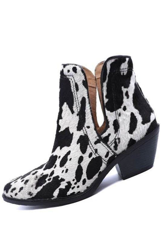 Western Cut Out Animal Hair Booties - Just Believe Boutique