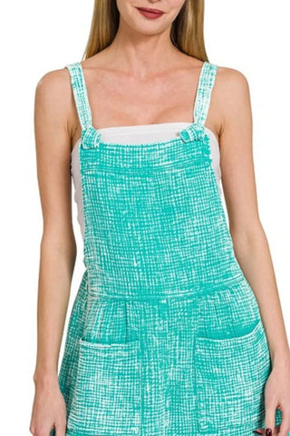 Zenana Woven Double Gauze Acid Washed Romper - Just Believe Boutique