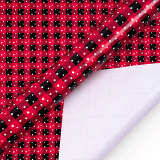 Christmas Wrapping Paper Roll - Red and Black Plaid