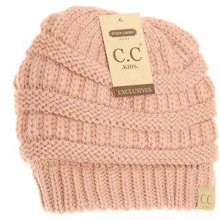 Kids Solid Fuzzy Lined CC Beanie