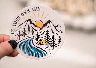 Go Your Own Way Circle Vinyl Sticker, 3x3 in