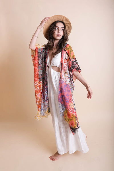 Boho Floral Patchwork Kimono - JustBelieve.Boutique