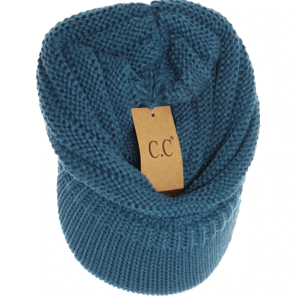 Knit C.C Cap- Teal - Just Believe Boutique