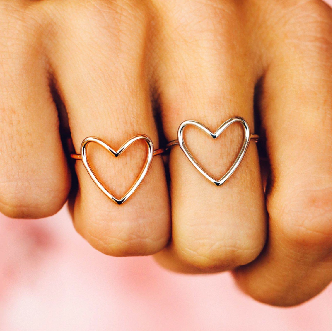 Silver Big Heart Ring - JustBelieve.Boutique
