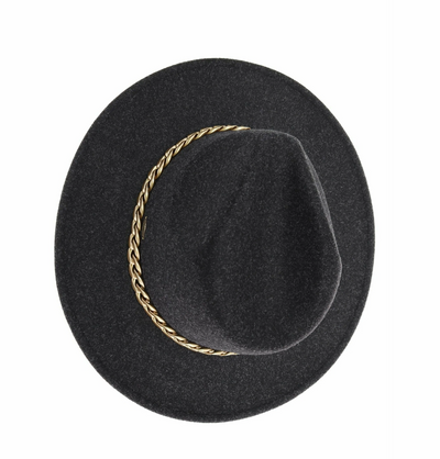 Chain Trim Vegan Fabric C.C Panama Hat - JustBelieve.Boutique