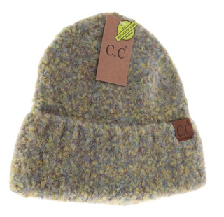 Mixed Boucle Cuff Beanie Hat - JustBelieve.Boutique