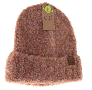 Mixed Boucle Cuff Beanie Hat - JustBelieve.Boutique