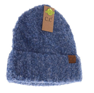 Mixed Boucle Cuff Beanie Hat - JustBelieve.Boutique