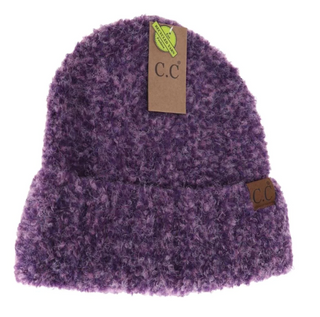 Mixed Boucle Cuff Beanie Hat - JustBelieve.Boutique