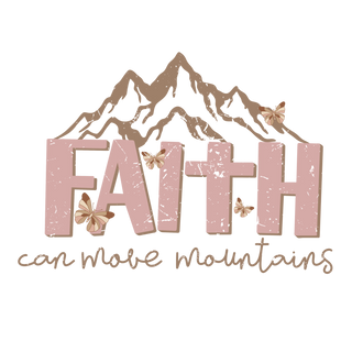 Retro Faith Can Move Mountains Vinyl, Sticker, 3x3 in