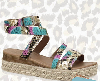 Ankle wrap Snake Print Espadrilles - Just Believe Boutique