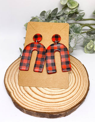 Buffalo Plaid Dangles | Arch Rainbow Earrings