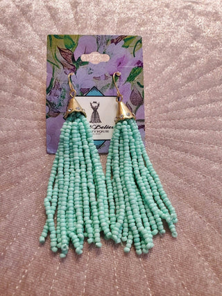 Beaded Mint Earrings - mid - Just Believe Boutique