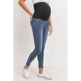 Stretch Maternity Skinny Jeans With Elastic Belly Band