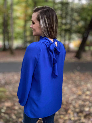 Royal Blue Blouse - Just Believe Boutique