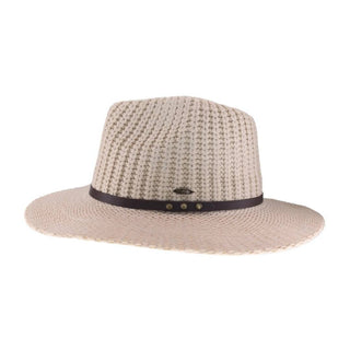 Knit C.C Fedora Hat with Leather Band