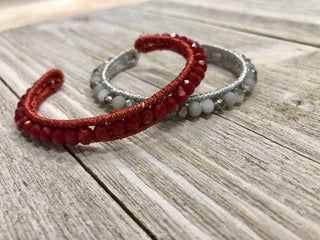 Grey Beaded Cuffs - Just Believe Boutique