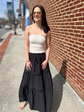 Black Drawstring Skirt - JustBelieve.Boutique