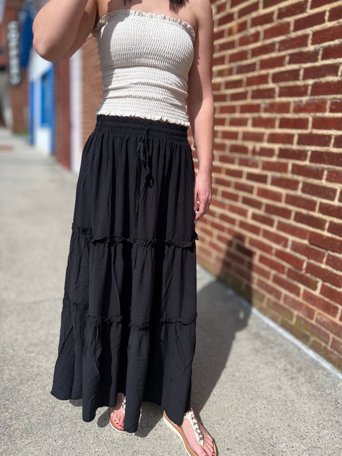 Black Drawstring Skirt - JustBelieve.Boutique