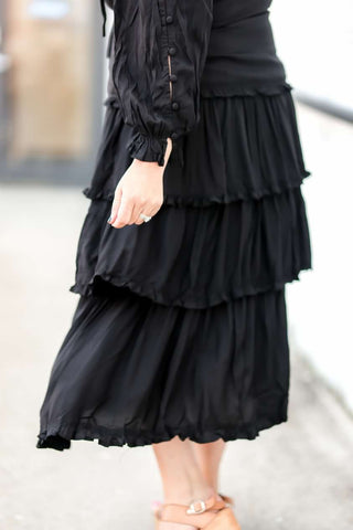 Wild West Ruffle Dress - Black - JustBelieve.Boutique