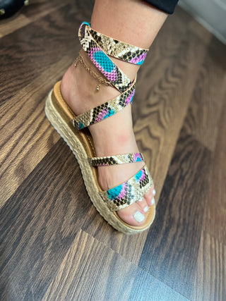 Ankle wrap Snake Print Espadrilles - JustBelieve.Boutique