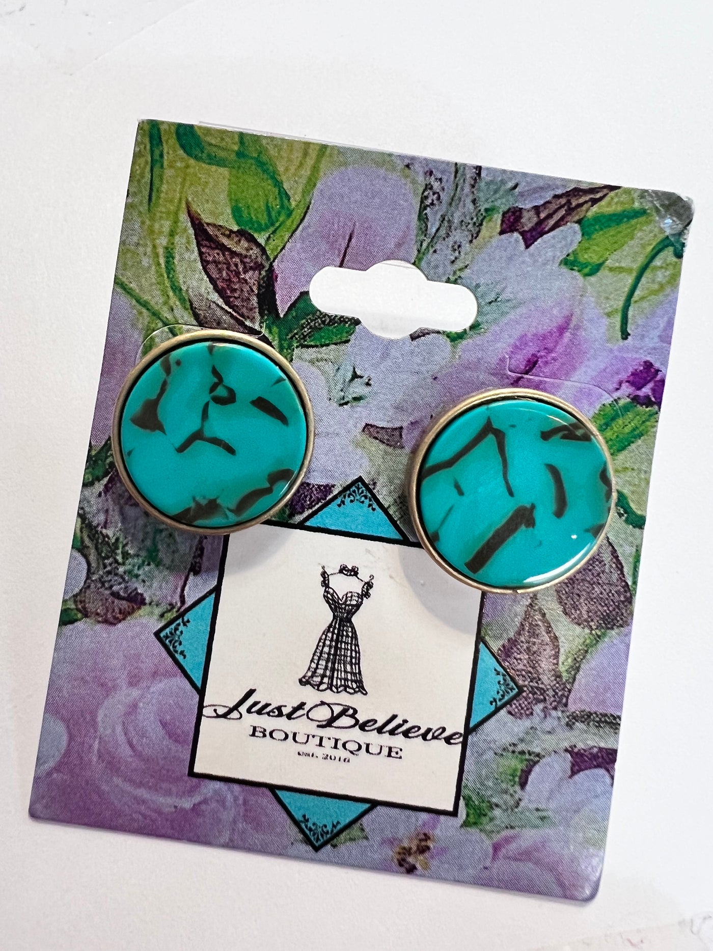 Acrylic Round Stud Earrings - JustBelieve.Boutique
