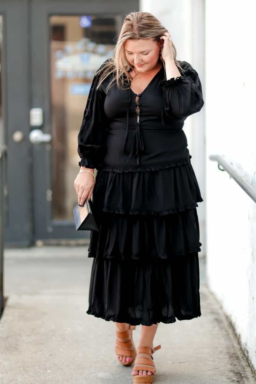 Wild West Ruffle Dress - Black - JustBelieve.Boutique