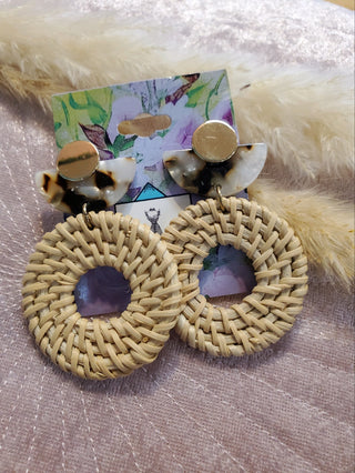 Wicker Rattan Earrings - JustBelieve.Boutique