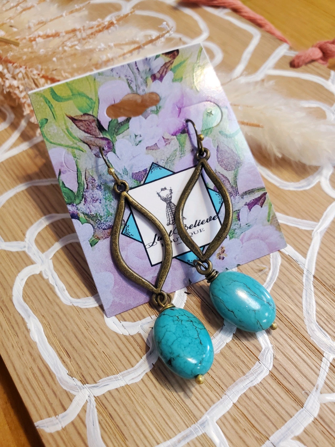 Turquoise Stone Earrings - JustBelieve.Boutique