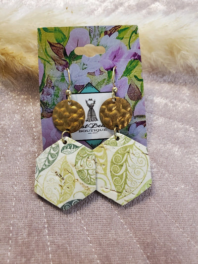 Leather Green Leaf Earrings - JustBelieve.Boutique