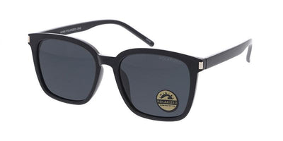 Plastic Large Square Frame Metal Accent Sunglasses - Just Believe Boutique